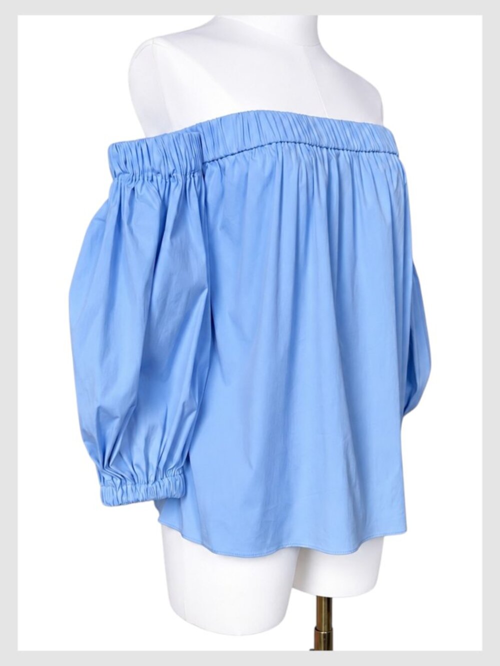 Milly Blouse Sky Blue Off Shoulder Puff Sleeve S - Picture 4 of 9